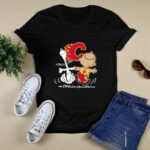 Charlie Brown Snoopy Calgary Flames 4 T Shirt
