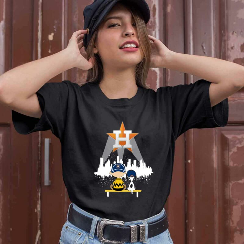 Charlie Brown And Snoopy Houston Astros Skyline City 0 T Shirt