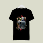 Chibi Horror Characters Friends It Jocker Pennywise Squad Reflection Villains Halloween Horror Movie Mashup 2 T Shirt