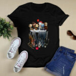 Chibi Horror Characters Friends It Jocker Pennywise Squad Reflection Villains Halloween Horror Movie Mashup 3 T Shirt