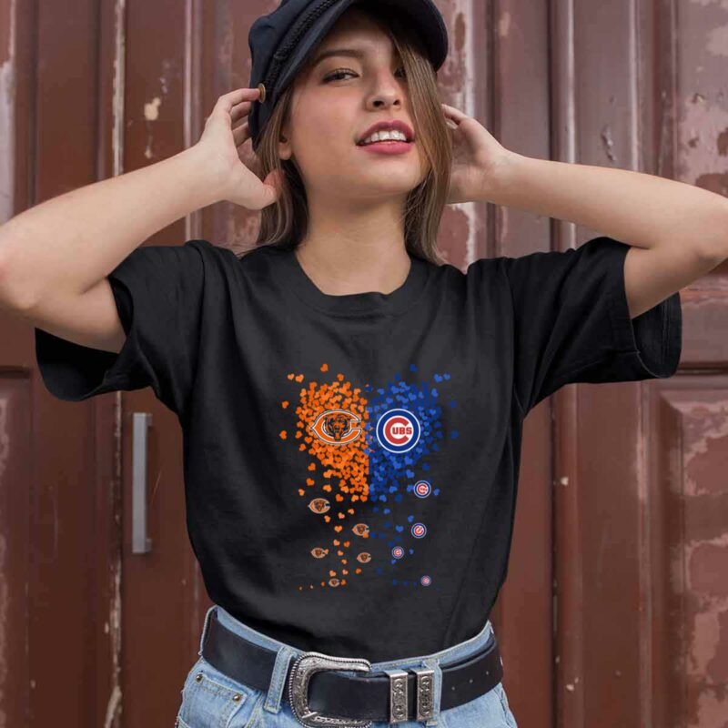 Chicago Bears And Chicago Cubs Tiny Heart 0 T Shirt