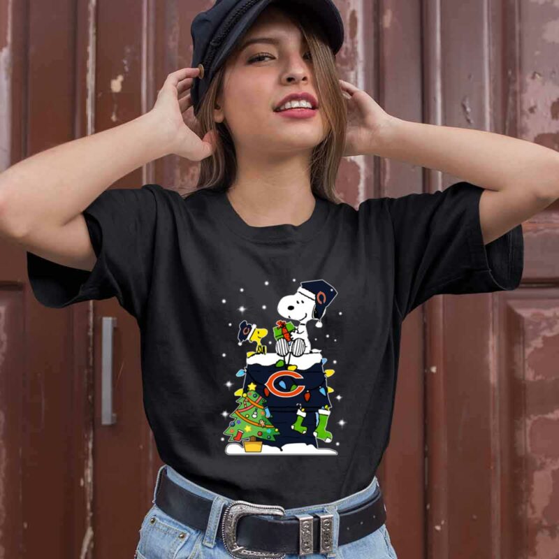 Chicago Bears Snoopy Woodstock Christmas 0 T Shirt