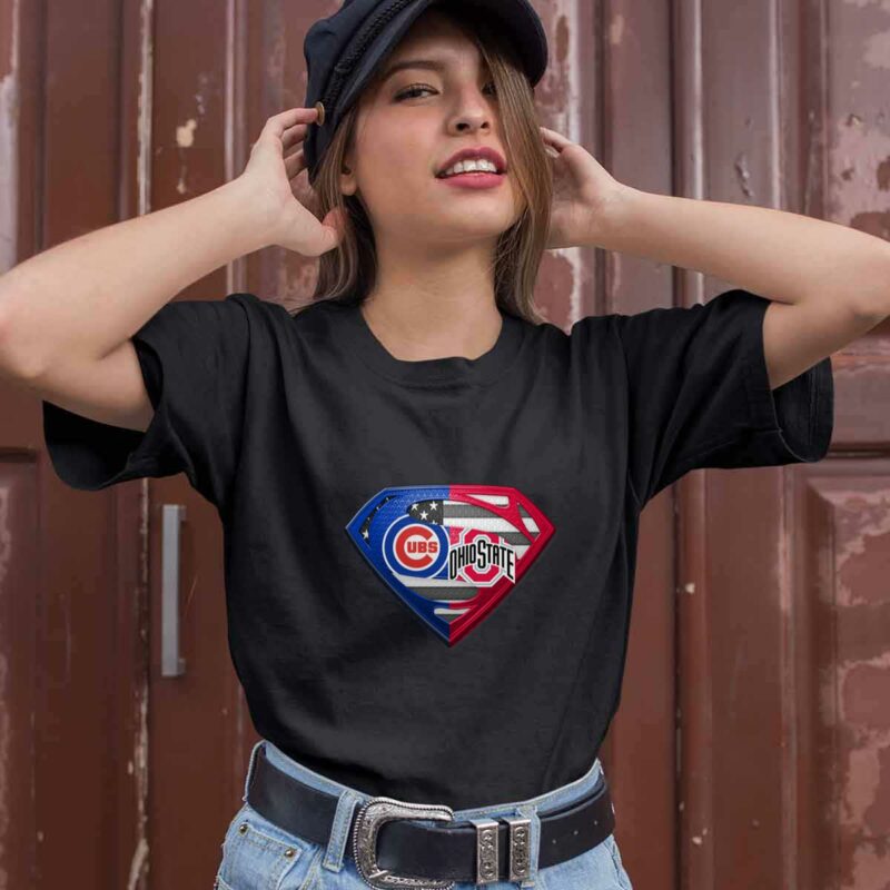 Chicago Cubs And Ohio State Buckeyes Superman 0 T Shirt