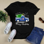Chicago Cubs Merry Christmas Christmas Tree Truck 1 4 T Shirt