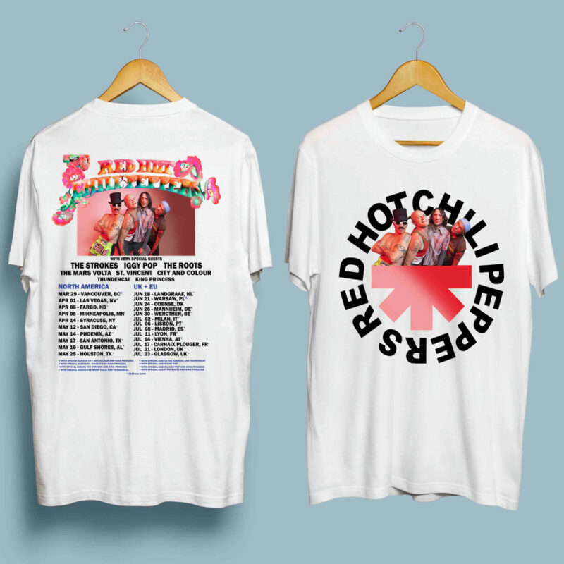 Chili Peppers Tour 2023 Red Hot Tour 2023 Front 5 T Shirt