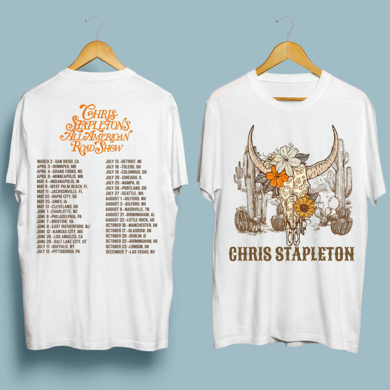 Chris Stapleton All American Road Show 2024 Tour Front 5 T Shirt