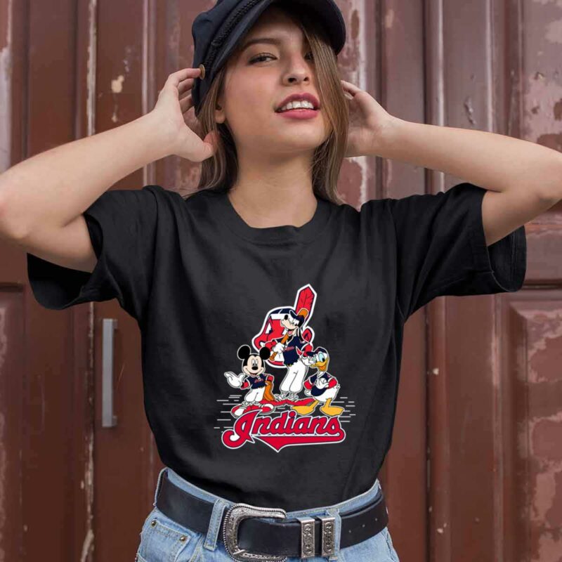 Cleveland Indians Mickey Donald And Goofy Baseball 0 T Shirt