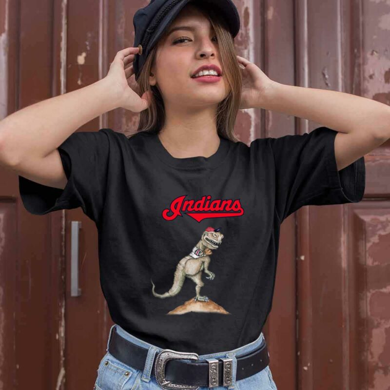 Cleveland Indians T Rex Throw A Baseball 0 T Shirt