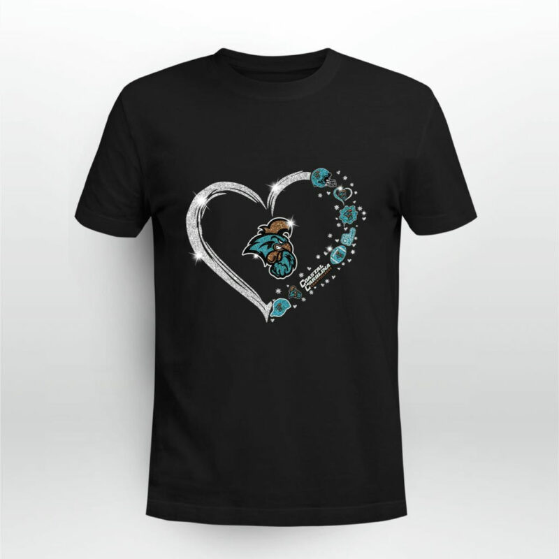 Coastal Carolina Chanticleers Twinkle Heart 0 T Shirt