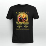 Coldplay 28th Anniversary 1996 2024 Thank You For The Memories Signatures 2 T Shirt