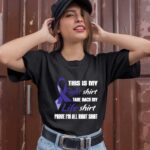 Colon Cancer Dark Blue Ribbon My Fight My Life 1 T Shirt