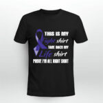 Colon Cancer Dark Blue Ribbon My Fight My Life 3 T Shirt