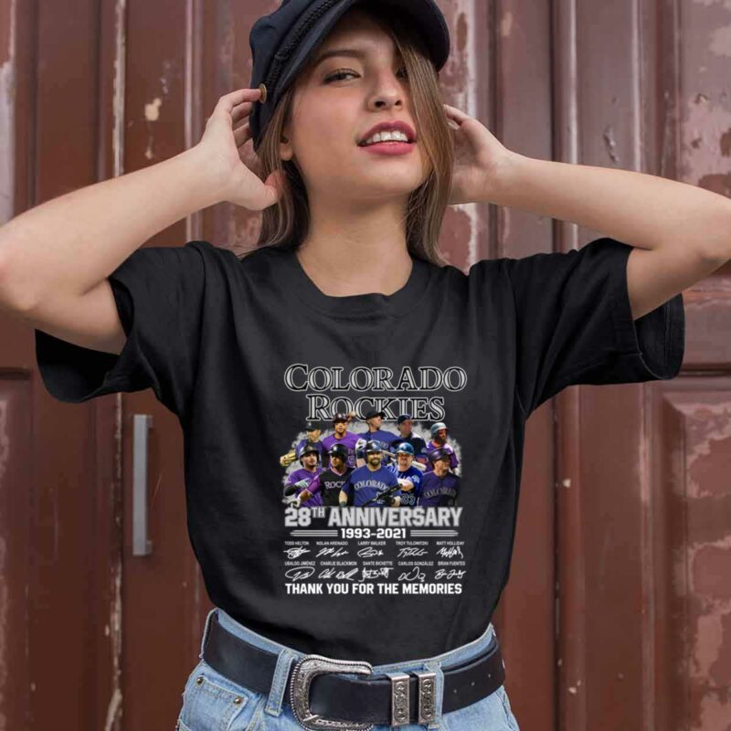 Colorado Rockies 28Th Anniversary 1993 2021 Thank You For The Memories Signatures 0 T Shirt