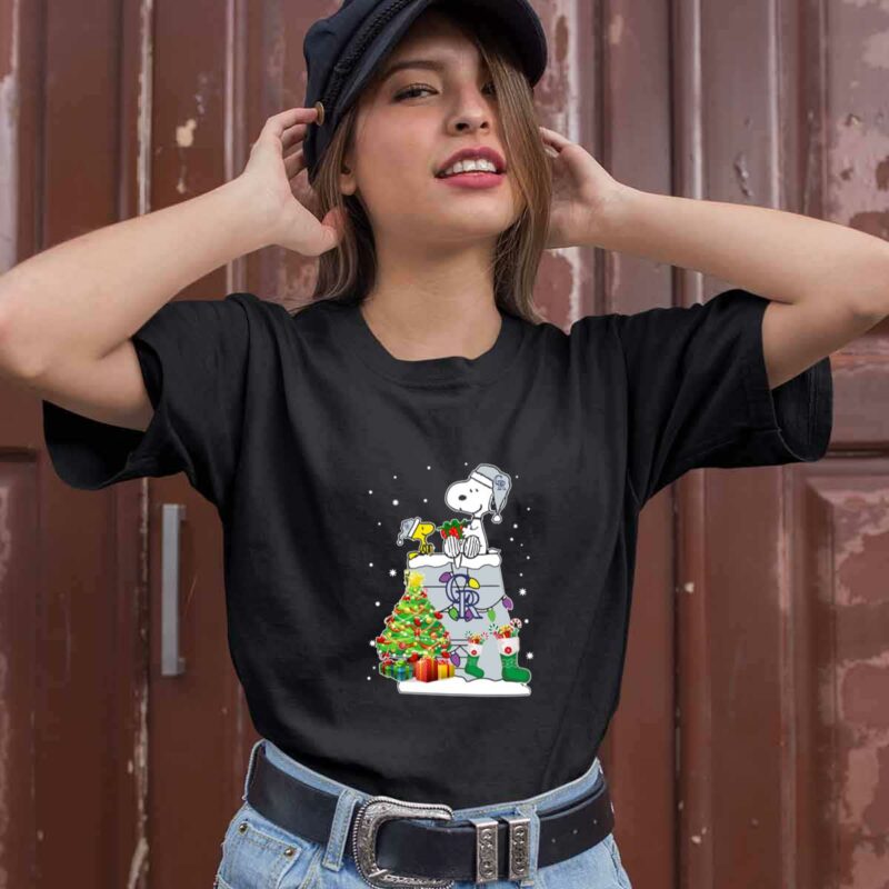 Colorado Rockies Snoopy Woodstock Christmas 0 T Shirt