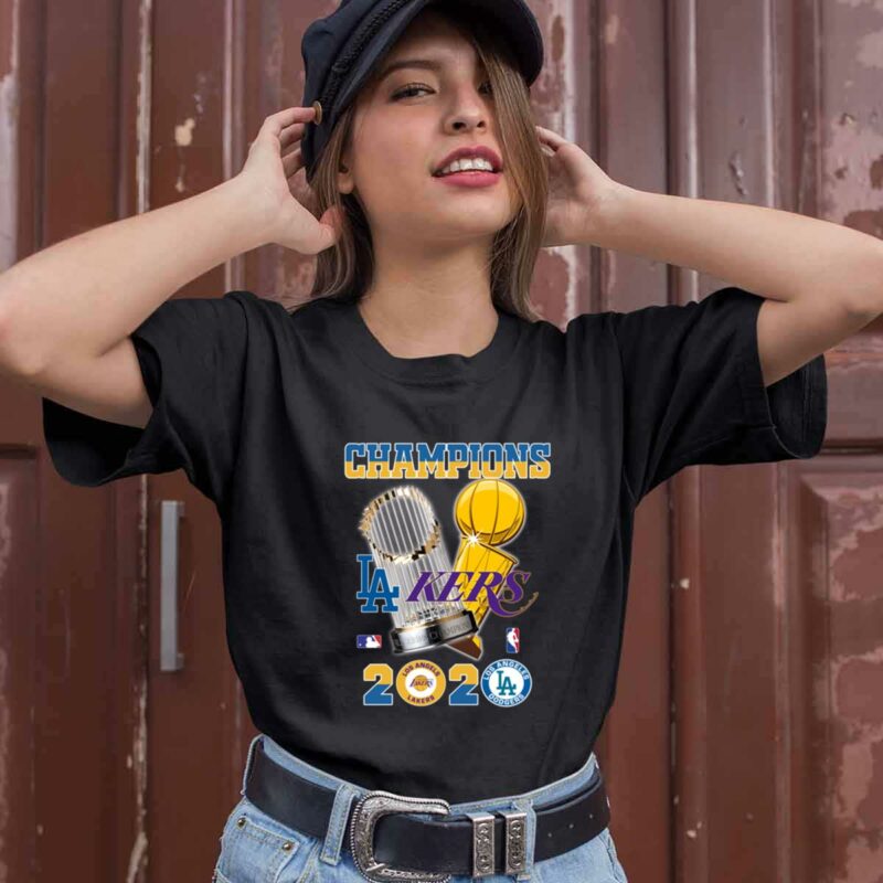 Cups Champions Los Angeles Dodgers Los Angeles Lakers 2020 0 T Shirt