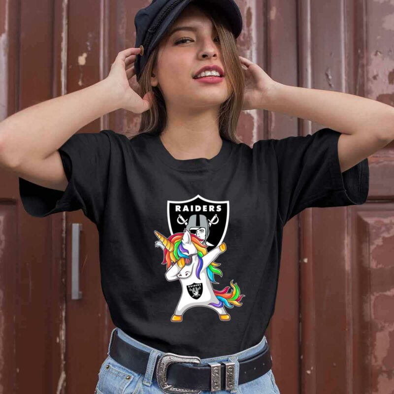 Dabbing Hip Hop Unicorn Dab Oakland Raiders 0 T Shirt