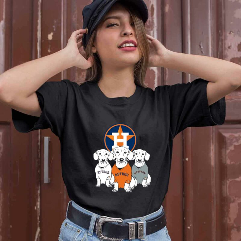 Dachshund Dog And Houston Astros Baseball 0 T Shirt