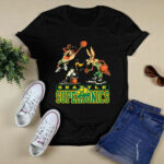 Daffy Duck Wile E Coyote Taz Looney Tunes 90s Seattle Supersonics Retro Style 2 T Shirt