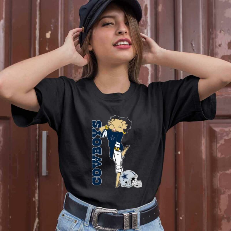Dallas Cowboys Betty Boop Fan Cross Shoulder Cross Shoulder 0 T Shirt