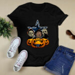 Dallas Cowboys Freddy Krueger Michael Myers Jason Voorhees Pumpkin Halloween 2 T Shirt