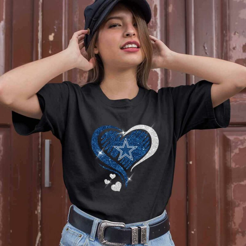 Dallas Cowboys Heart Glitter 0 T Shirt