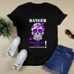 Danger Fibromyalgia Zone It Hurts Everywhere Skull Fibromyalgia Awareness 4 T Shirt