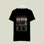 Def Leppard World Tour 2023 47th Anniversary 1977 2024 Thank You For The Memories Signatures 2 T Shirt