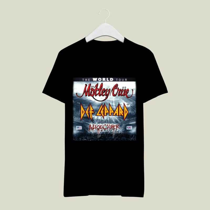 Def Leppard X Motley Crue World Tour 2023 Concert Front 4 T Shirt