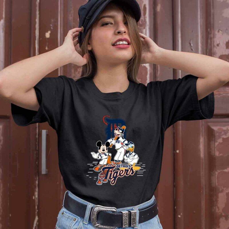 Detroit Tigers Mickey Donald And Goofy Baseball 0 T Shirt