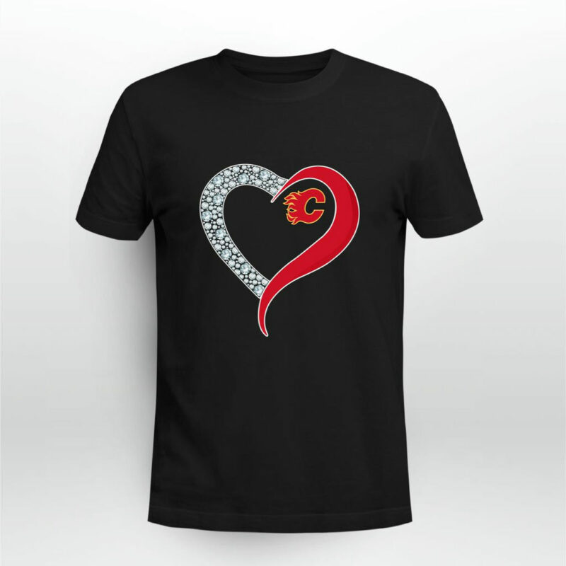 Diamond Calgary Flames Hear 0 T Shirt