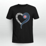 Diamond Chicago Cubs Heart 3 T Shirt