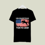 Equestrian Tokyo 2021 Summer Sport Games Horses USA Flag 2 T Shirt