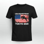 Equestrian Tokyo 2021 Summer Sport Games Horses USA Flag 3 T Shirt