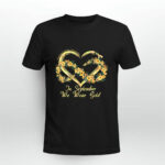 Floral Infinity Heart In September We Wear Gold Childhood Cancer Awareness 3 T Shirt