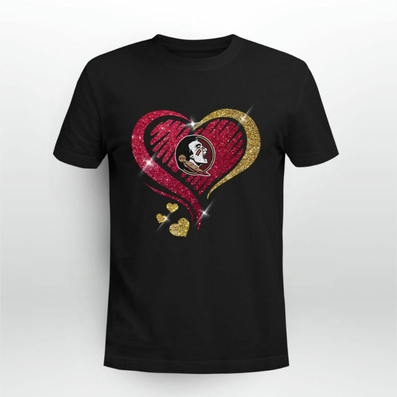 Florida State Seminoles Glitter Heart 0 T Shirt