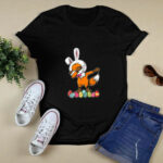 Fox Dab Dabbing Dressed Bunny Ear Egg Hunting Easter 3 T Shirt