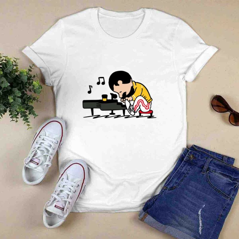 Freddie Mercury Play Piano Peanuts 0 T Shirt