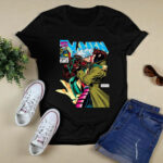 Gambit and Rogue Xmen As Vintage Comic Cover Black 4 T Shirt