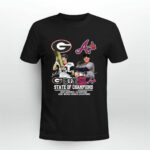 Georgia Bulldogs And Atlanta Braves Jt Daniels And Freeman State Of Champions 0 T Shirt