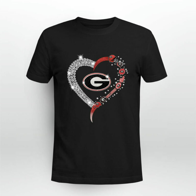 Georgia Bulldogs Diamond Heart 0 T Shirt