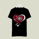 Georgia Bulldogs Glitter Heart 1 T Shirt