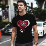 Georgia Bulldogs Glitter Heart 2 T Shirt