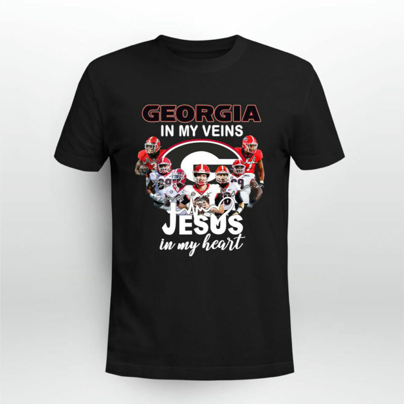 Georgia Bulldogs In My Veins Jesus In My Heart 0 T Shirt