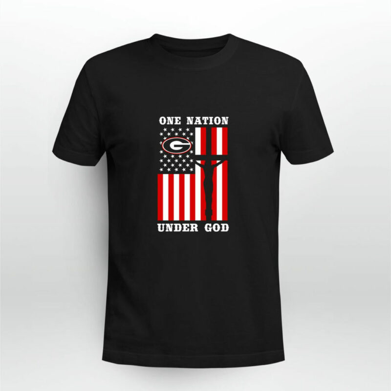 Georgia Bulldogs One Nation Under God American Flag 0 T Shirt