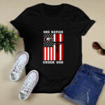 Georgia Bulldogs One Nation Under God American Flag 4 T Shirt