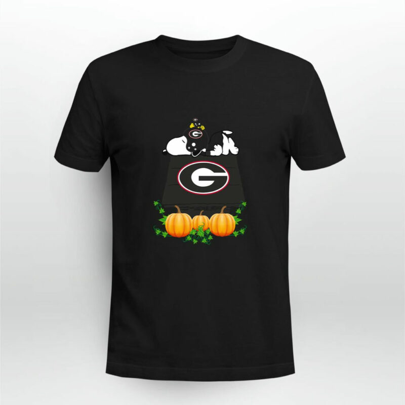 Georgia Bulldogs Snoopy Pumpkin House 0 T Shirt