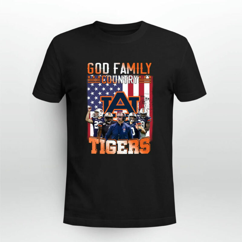 God Family Country Auburn Tiger American Flag 0 T Shirt