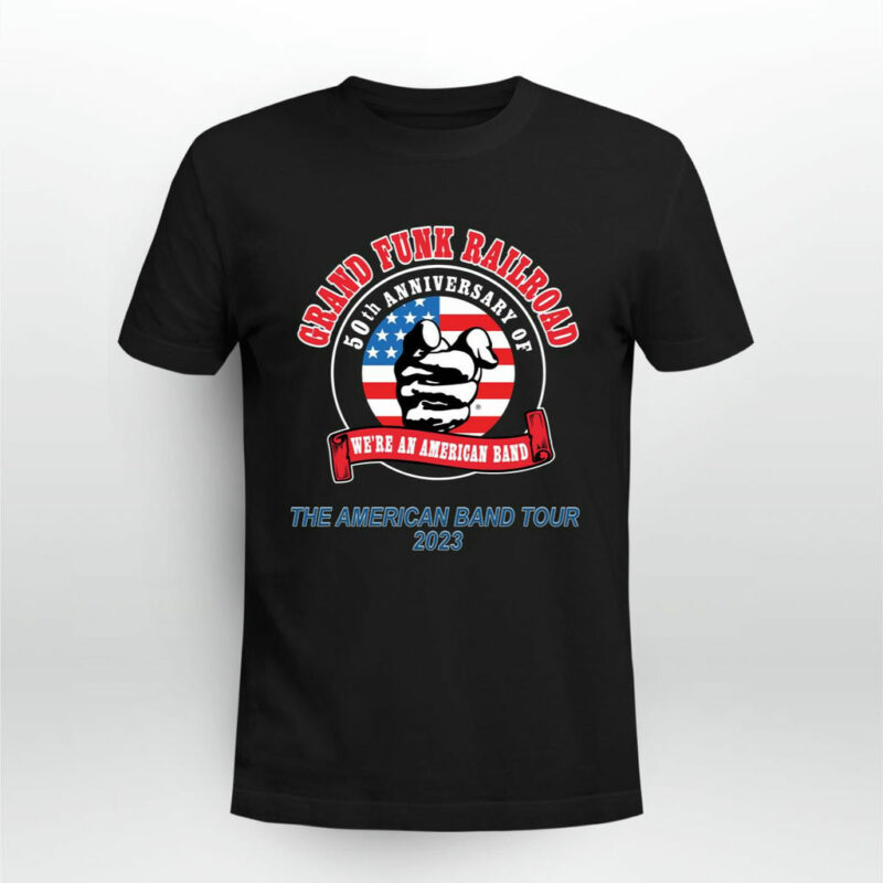 Grand Funk Railroad 2023 North American Tour Rock Band Front 4 T Shirt