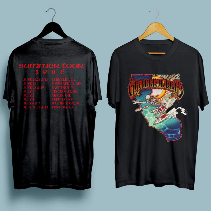 Grateful Dead Summer Tour Vintage 1986 Front 4 T Shirt