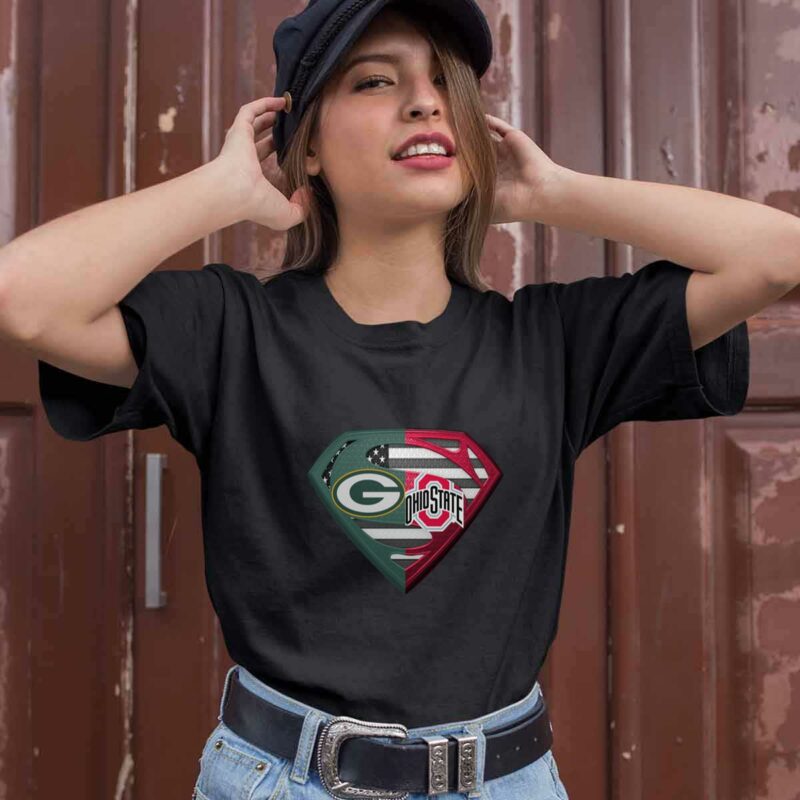 Green Bay Packers And Ohio State Buckeyes Superman 0 T Shirt
